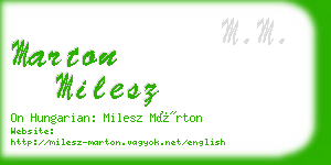 marton milesz business card